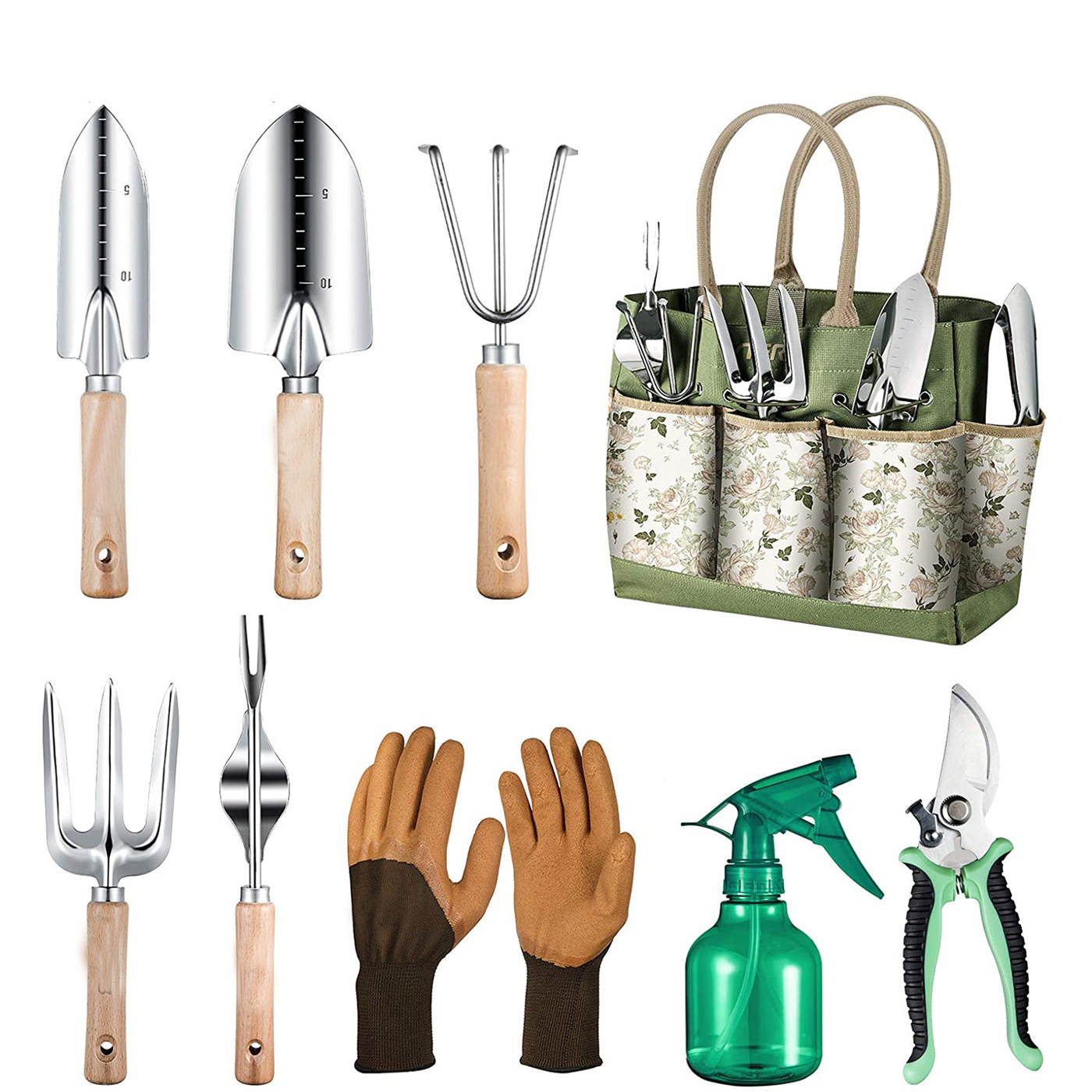 9-Piece Gardening Tool With He - Gardening Tools Gloves recension och pris