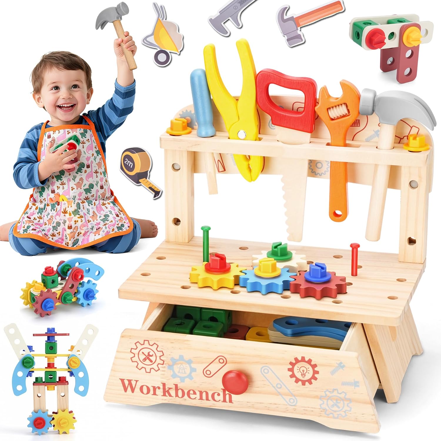 Wooden Tool Bench for Kids,Mon - Gardening Tools Girls recension och pris
