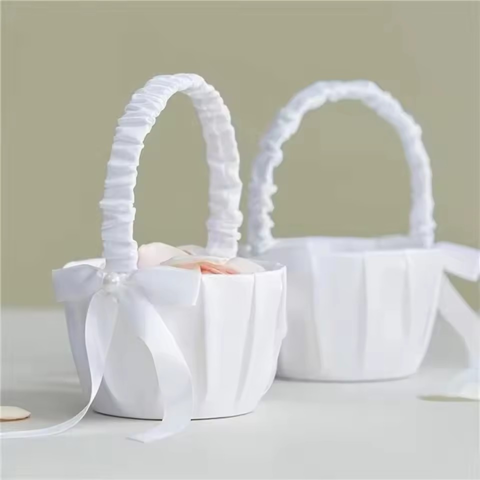 Wedding White Satin Bow Flower - Gardening Tools Girls recension och pris