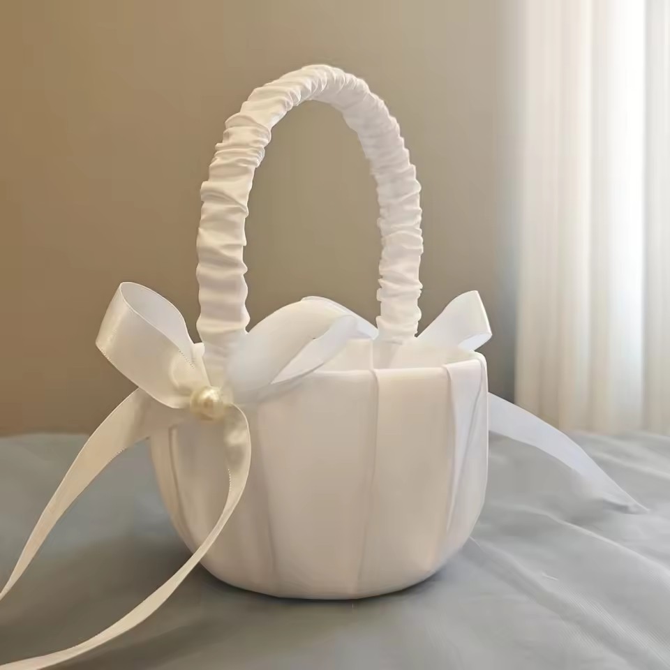 Wedding White Satin Bow Flower - Gardening Tools Girls recension och pris