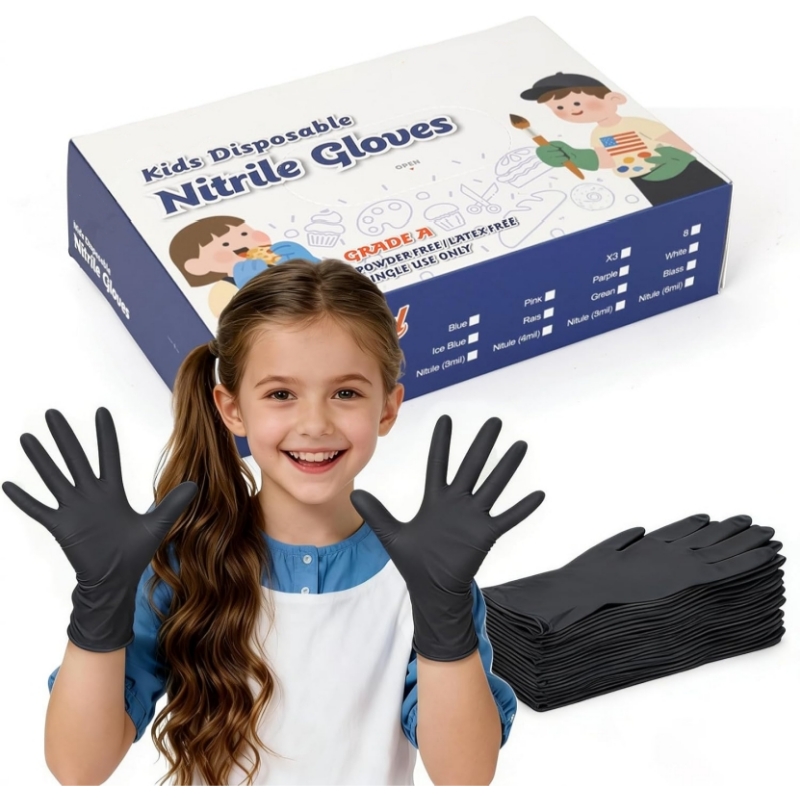Kids Black Nitrile Disposable  - Gardening Tools Gloves recension och pris