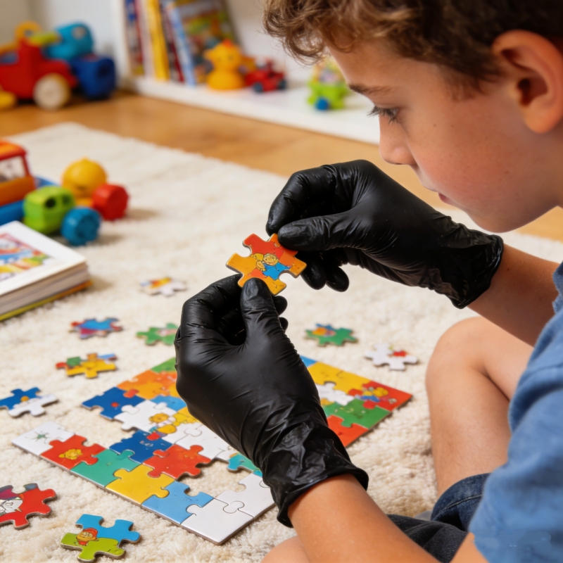Kids Black Nitrile Disposable  - Gardening Tools Gloves recension och pris