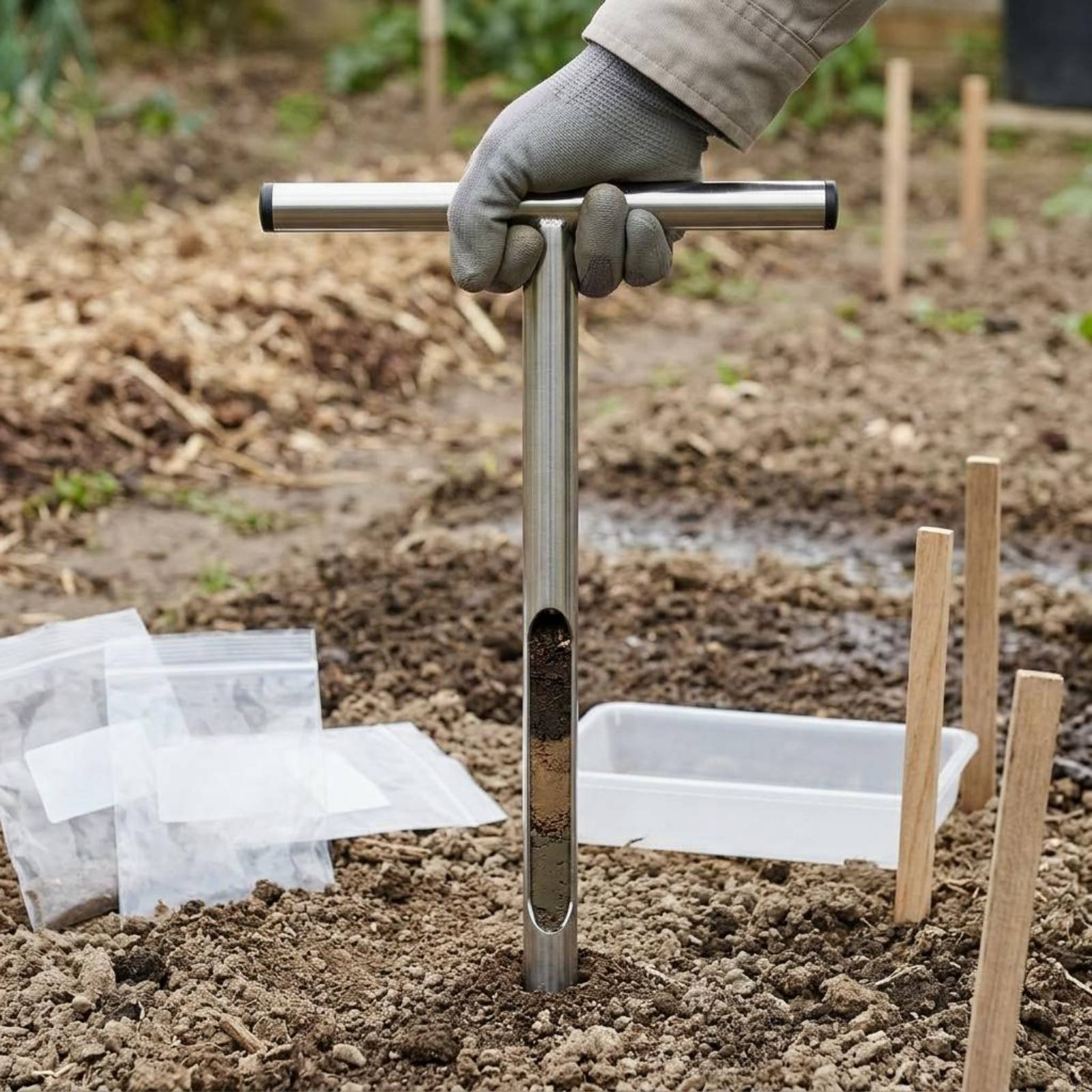 Stainless Steel Soil Sampler E - Gardening Tools Long Handle recension och pris