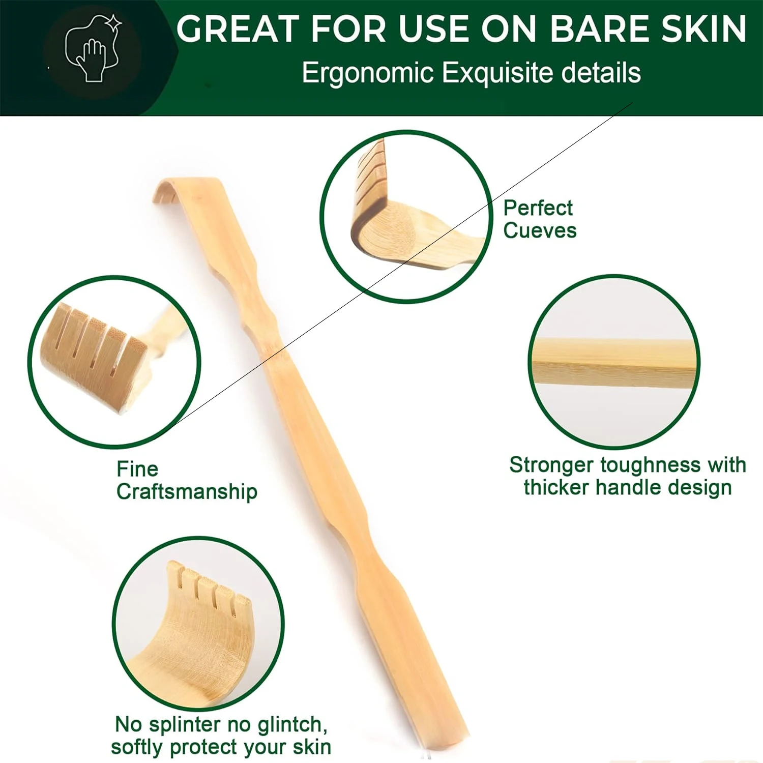 Bamboo Back Scratcher – Natura - Gardening Tools Long Handle recension och pris