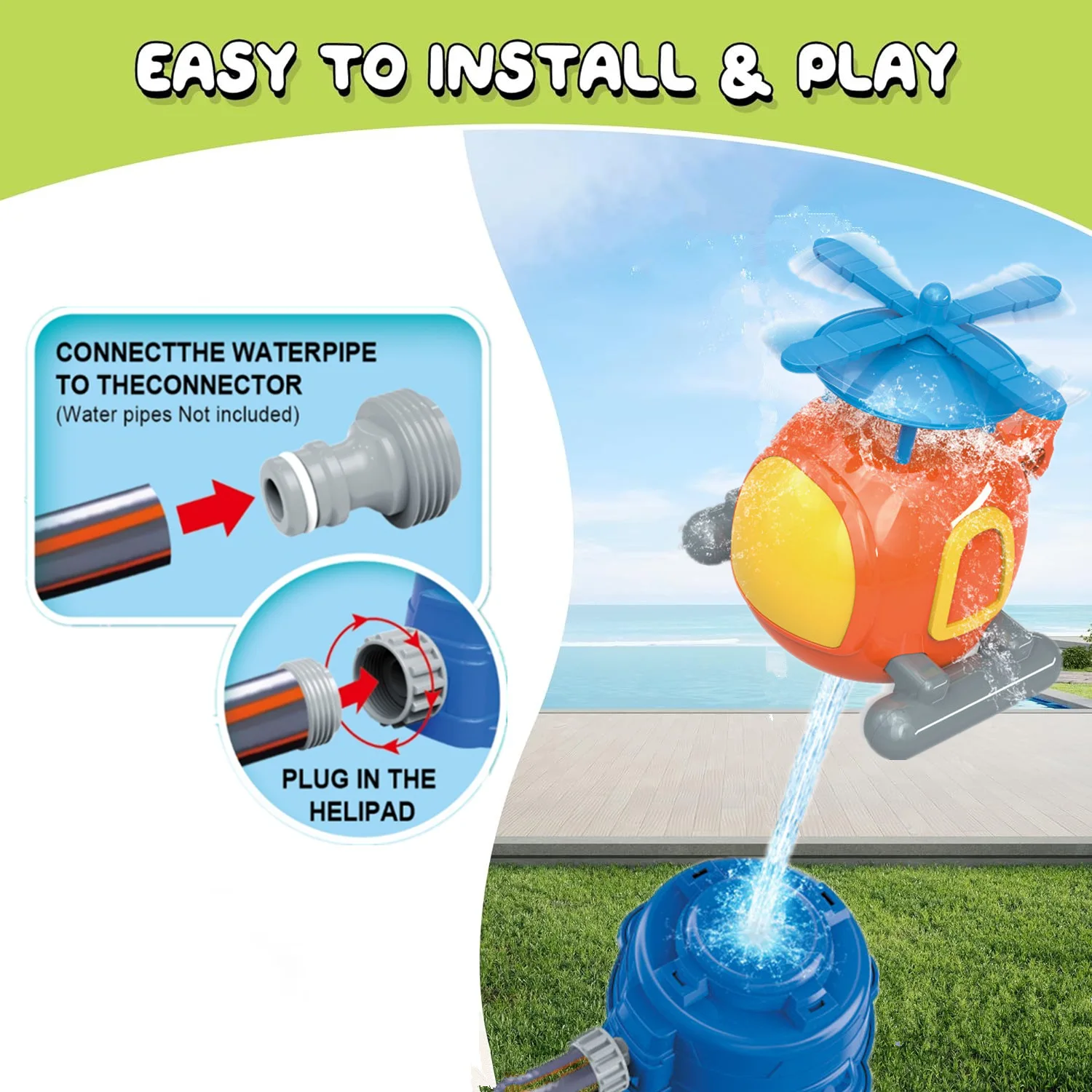 Helicopter Sprinkler Water Toy - Gardening Tools Girls recension och pris